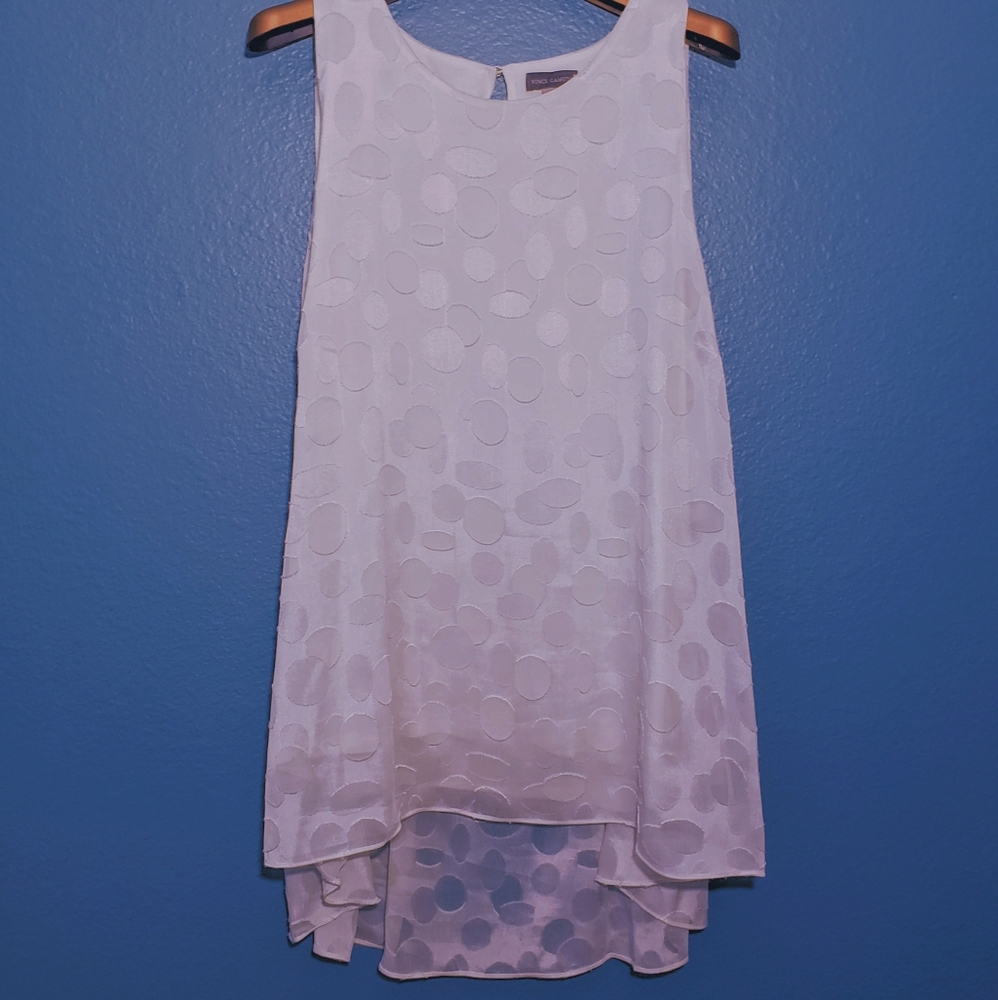 Silky Ivory Tunic - Vince Camuto - High Low Hem